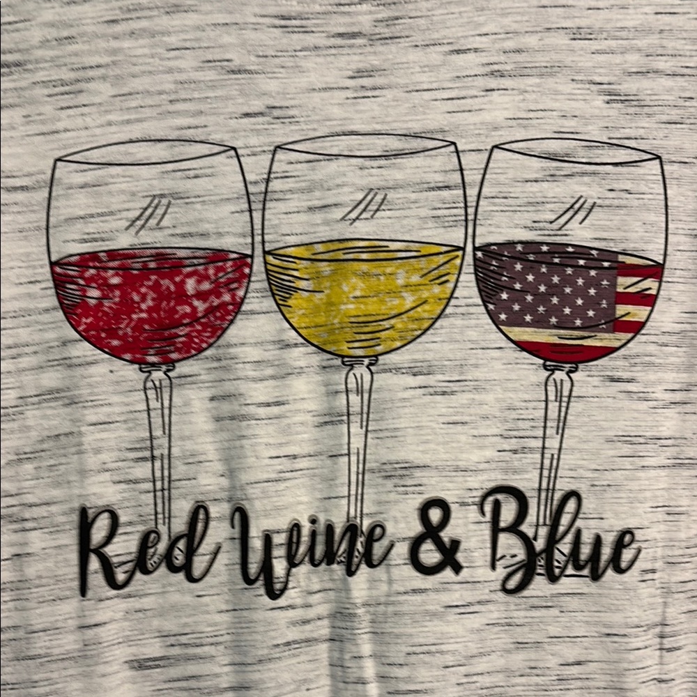 🍷🇺🇸 Red Wine and Blue tee